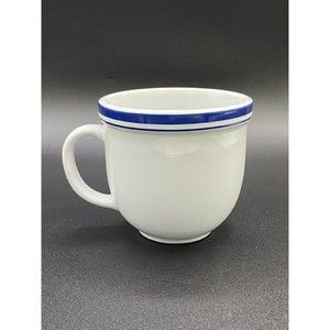 Culinary Arts Cafeware Porcelain White With Blue Bands Mug #18